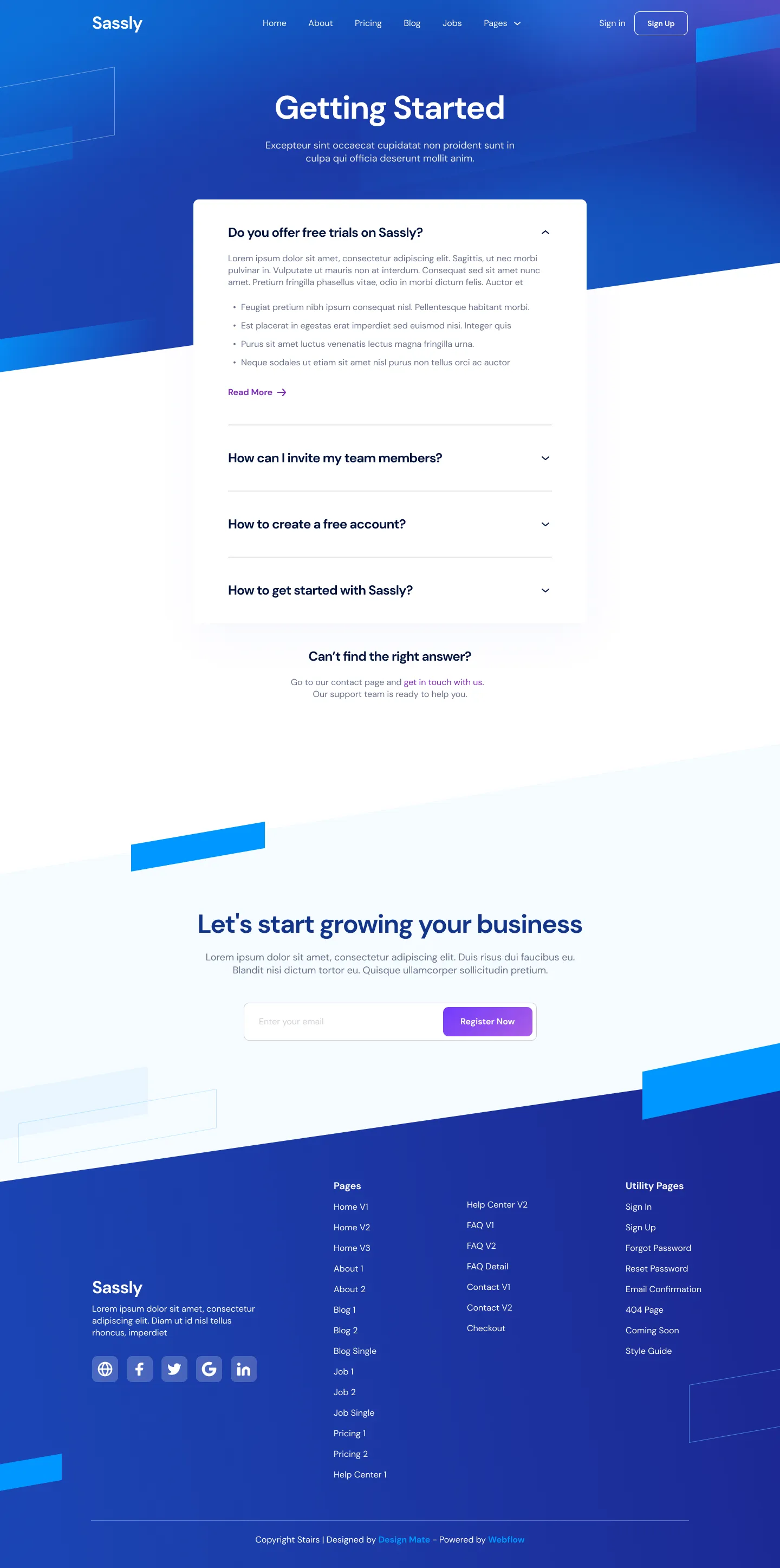 Preview FAQ V2 - Tech \x26 SaaS Webflow Template