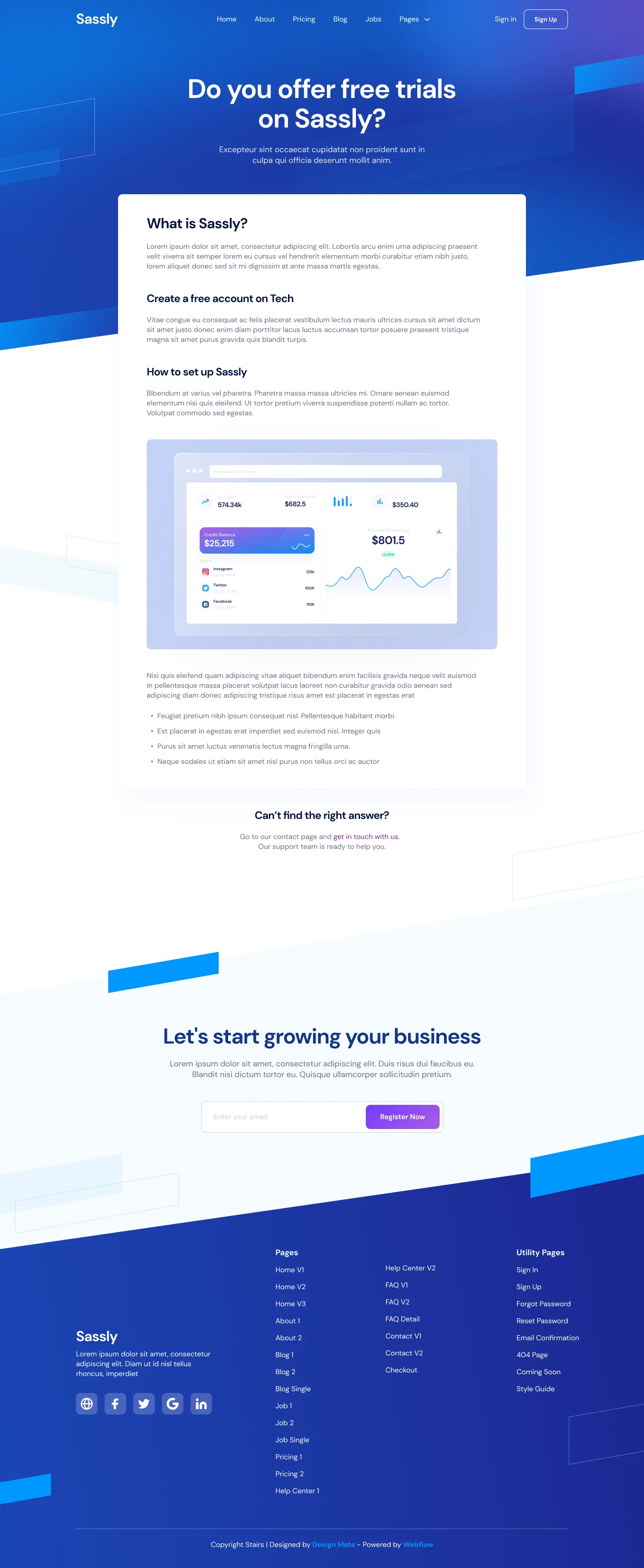 Preview FAQ V1 - Tech \x26 SaaS Webflow Template