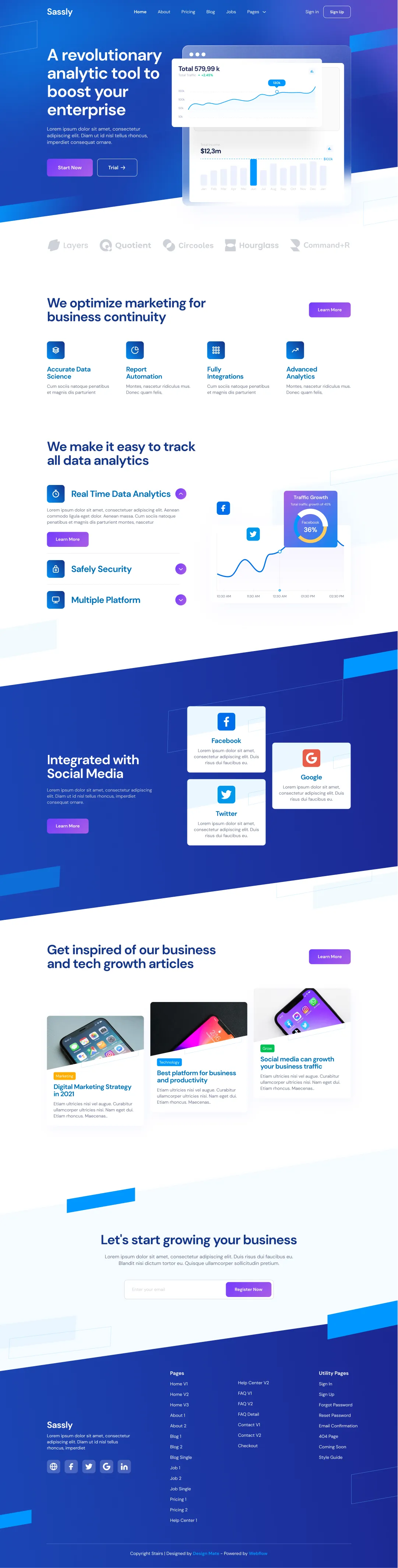 Preview Home V1 - Tech \x26 SaaS Webflow Template
