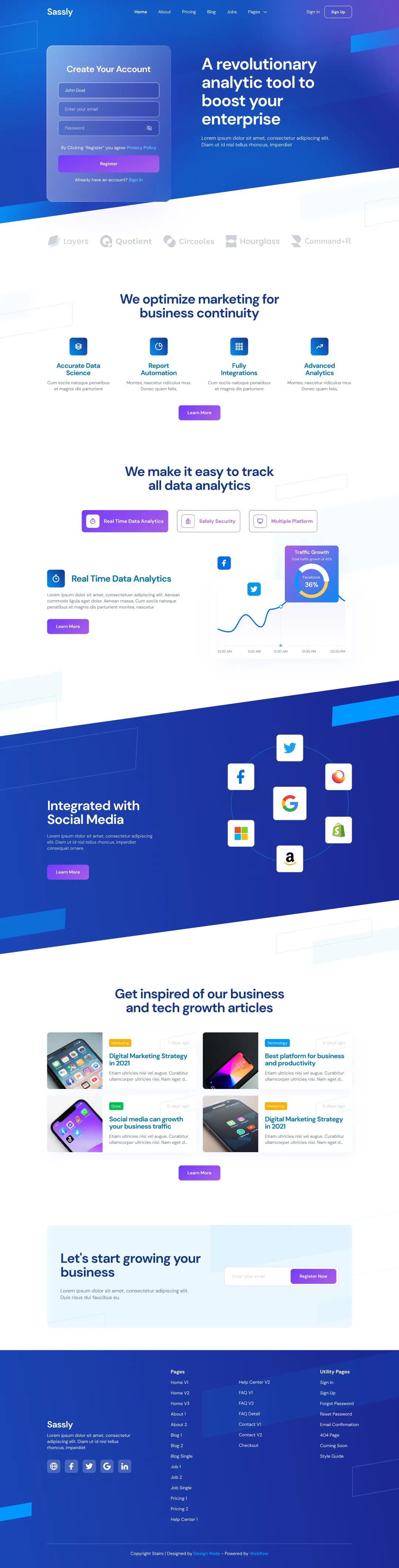 Preview Home V2 - Tech \x26 SaaS Webflow Template