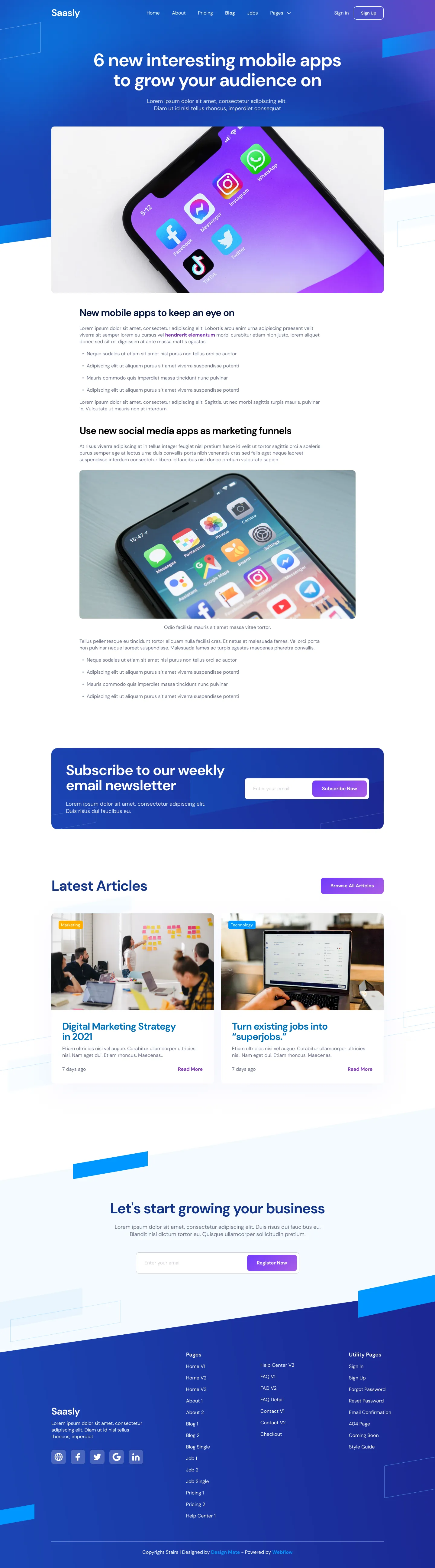 Preview Blog Details - Tech \x26 SaaS Webflow Template