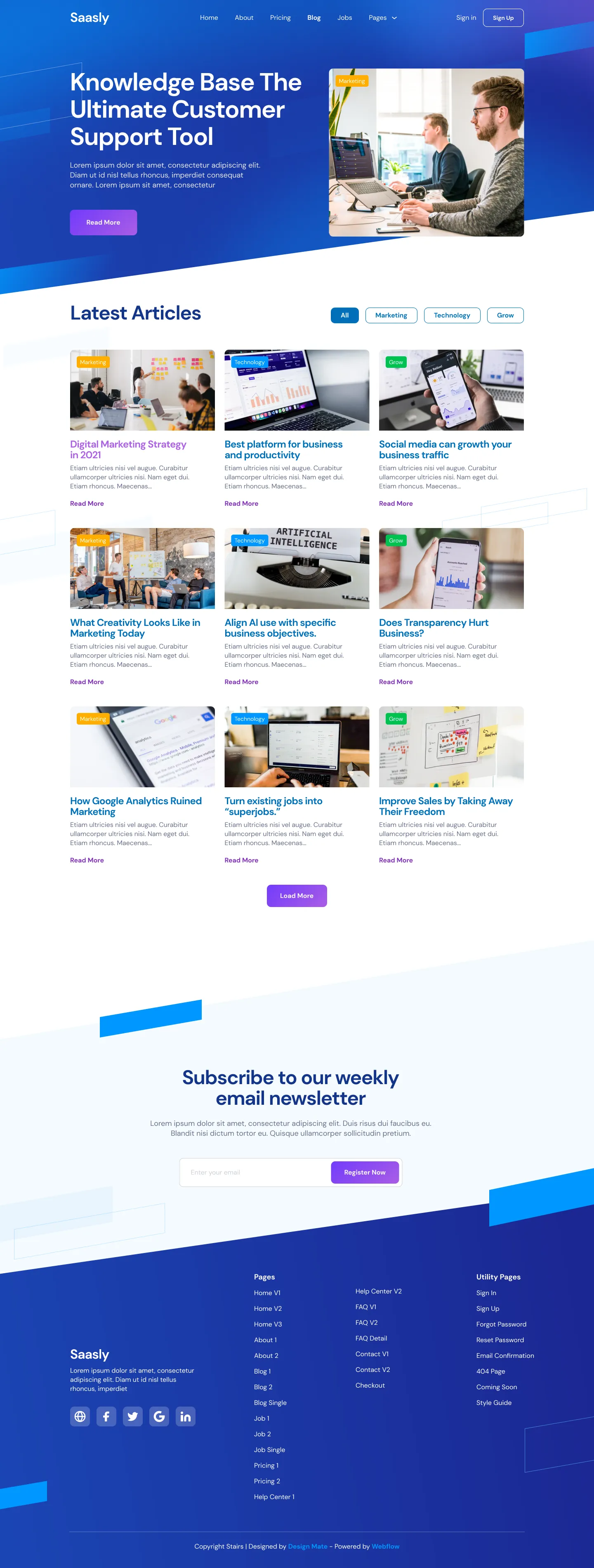 Preview Blog V1 - Tech \x26 SaaS Webflow Template