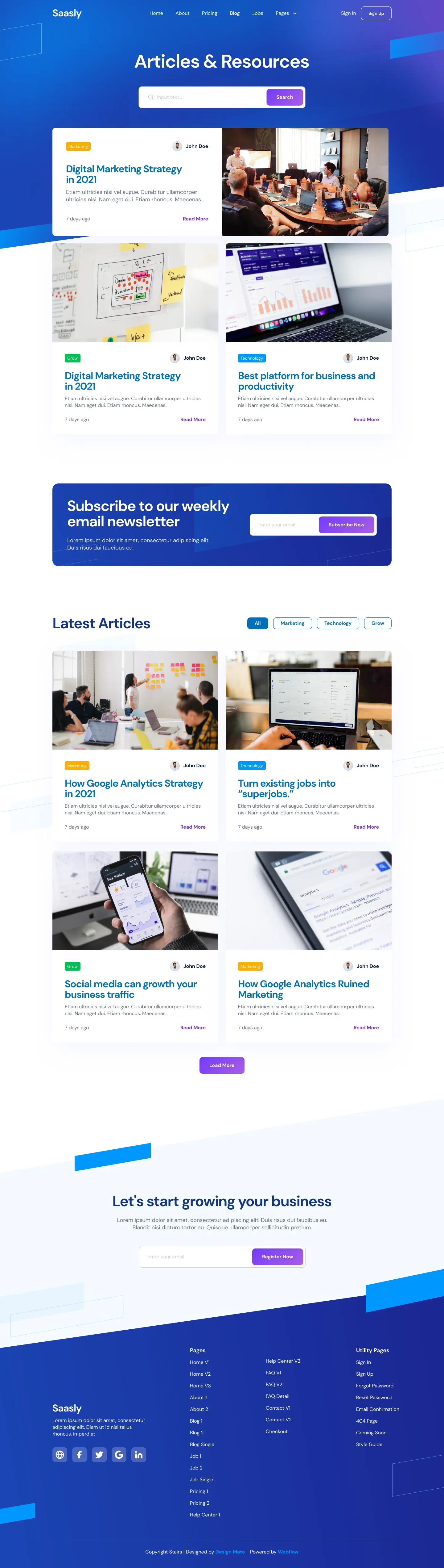 Preview Blog V2 - Tech \x26 SaaS Webflow Template