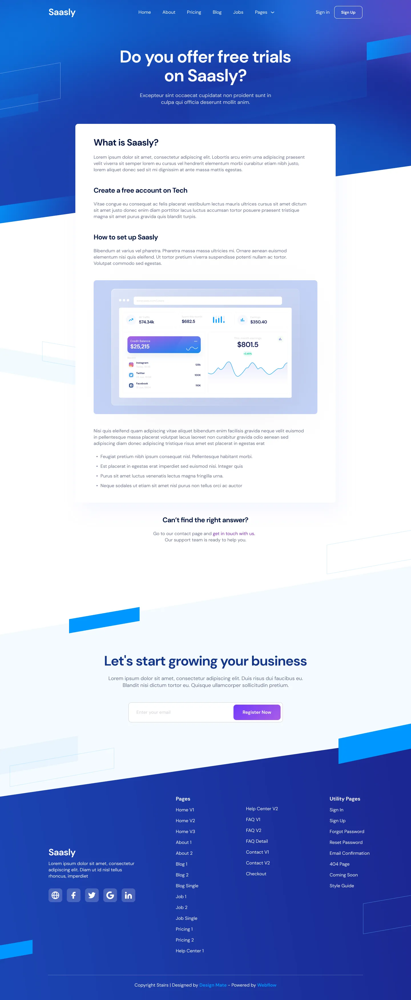 Preview FAQ Details - Tech \x26 SaaS Webflow Template