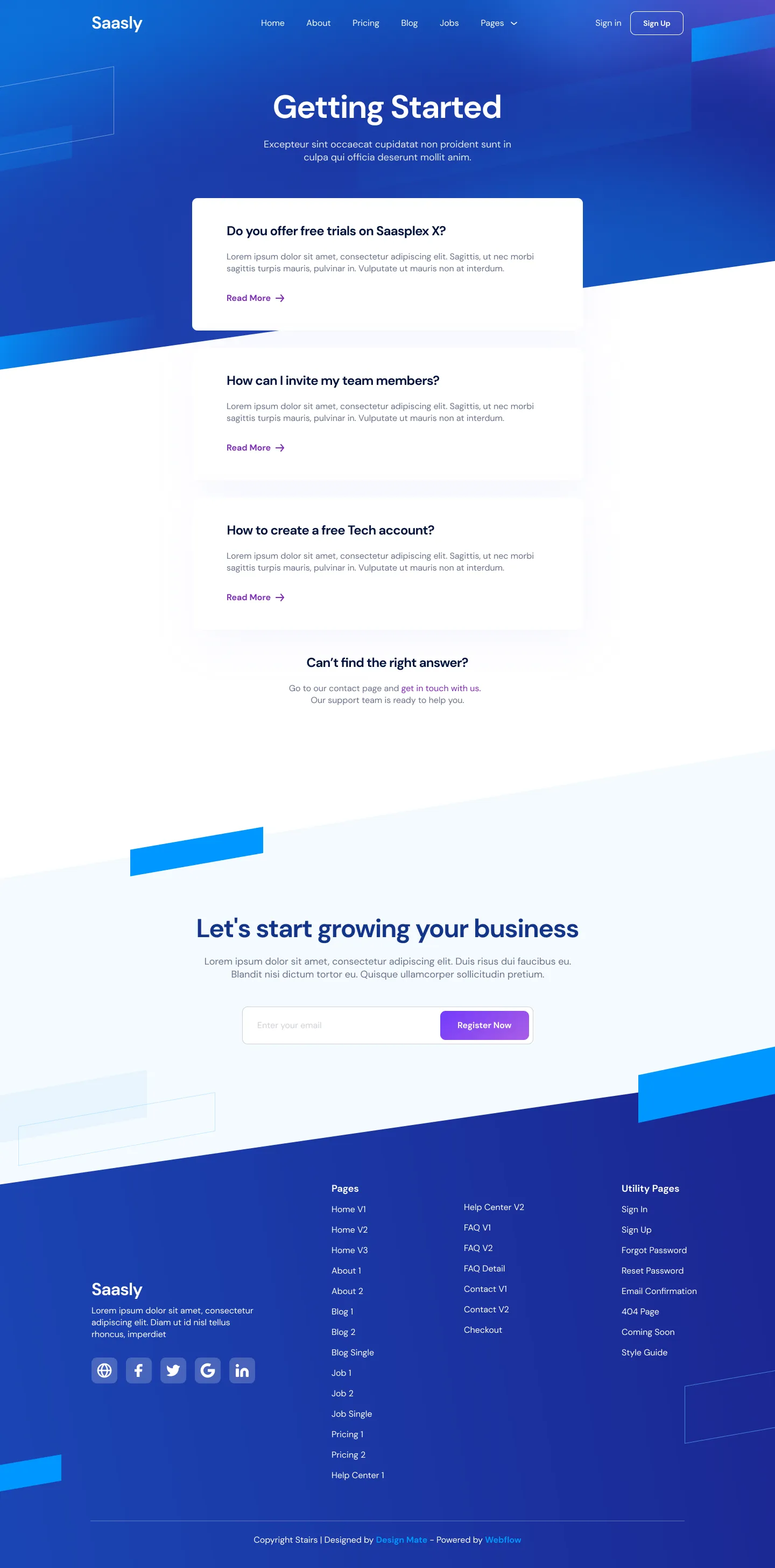 Preview FAQ V1 - Tech \x26 SaaS Webflow Template