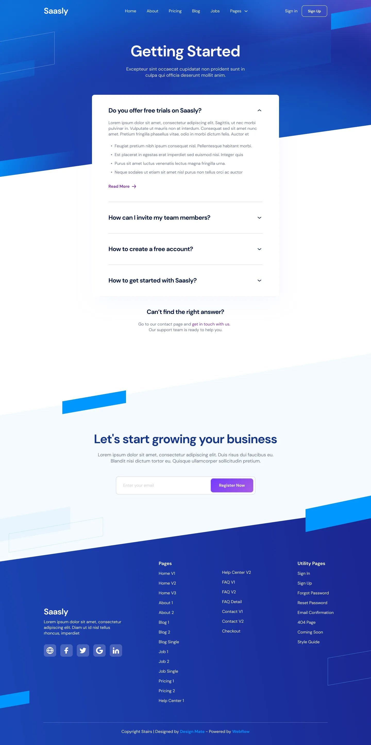Preview FAQ V2 - Tech \x26 SaaS Webflow Template