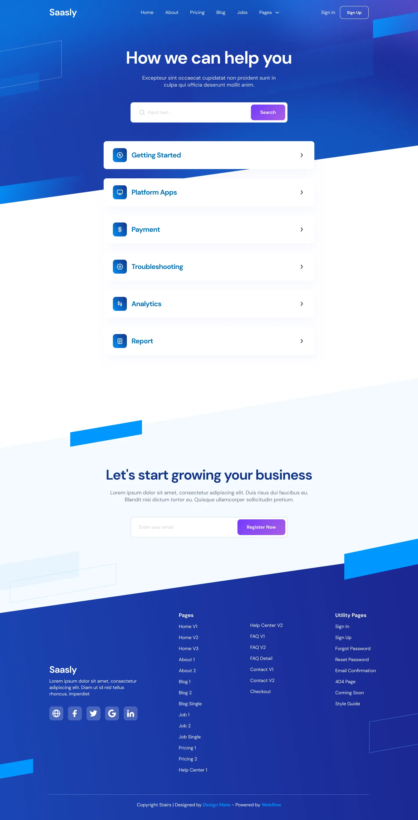 Preview Help Center V2 - Tech \x26 SaaS Webflow Template