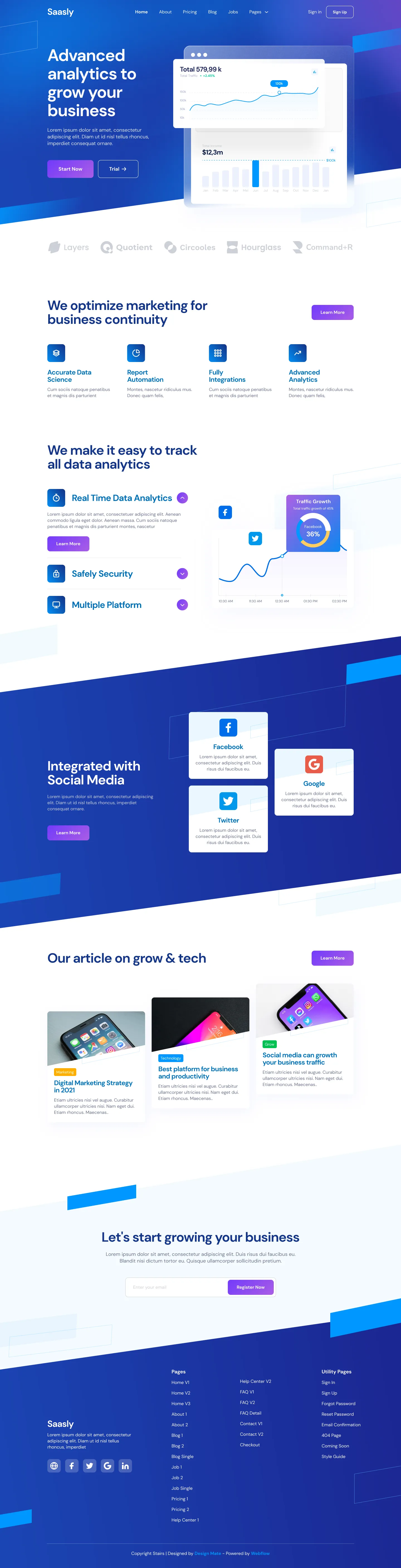 Preview Home V2 - Tech \x26 SaaS Webflow Template