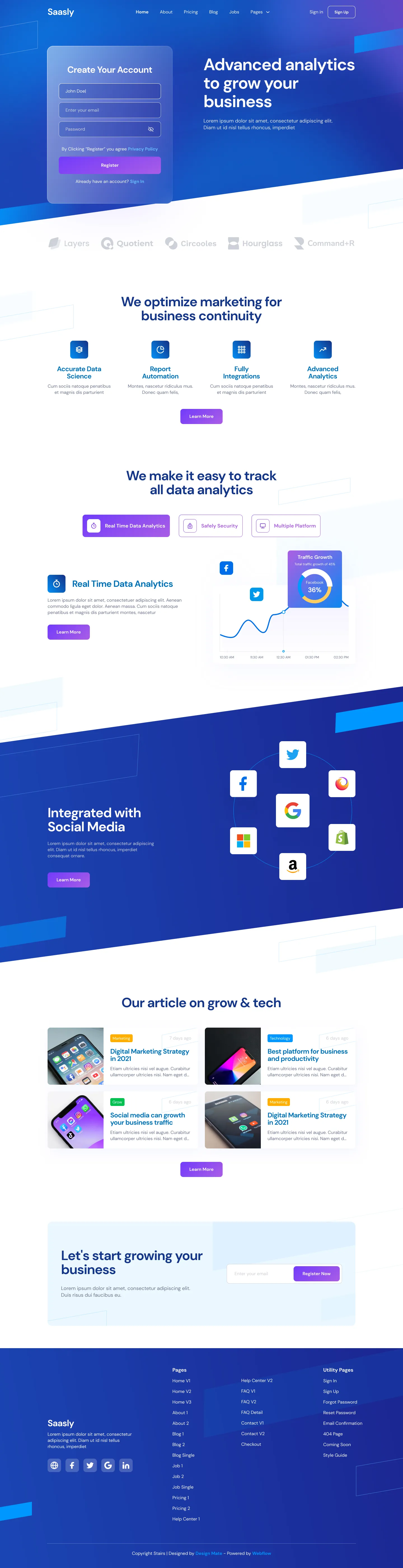 Preview Home V3 - Tech \x26 SaaS Webflow Template