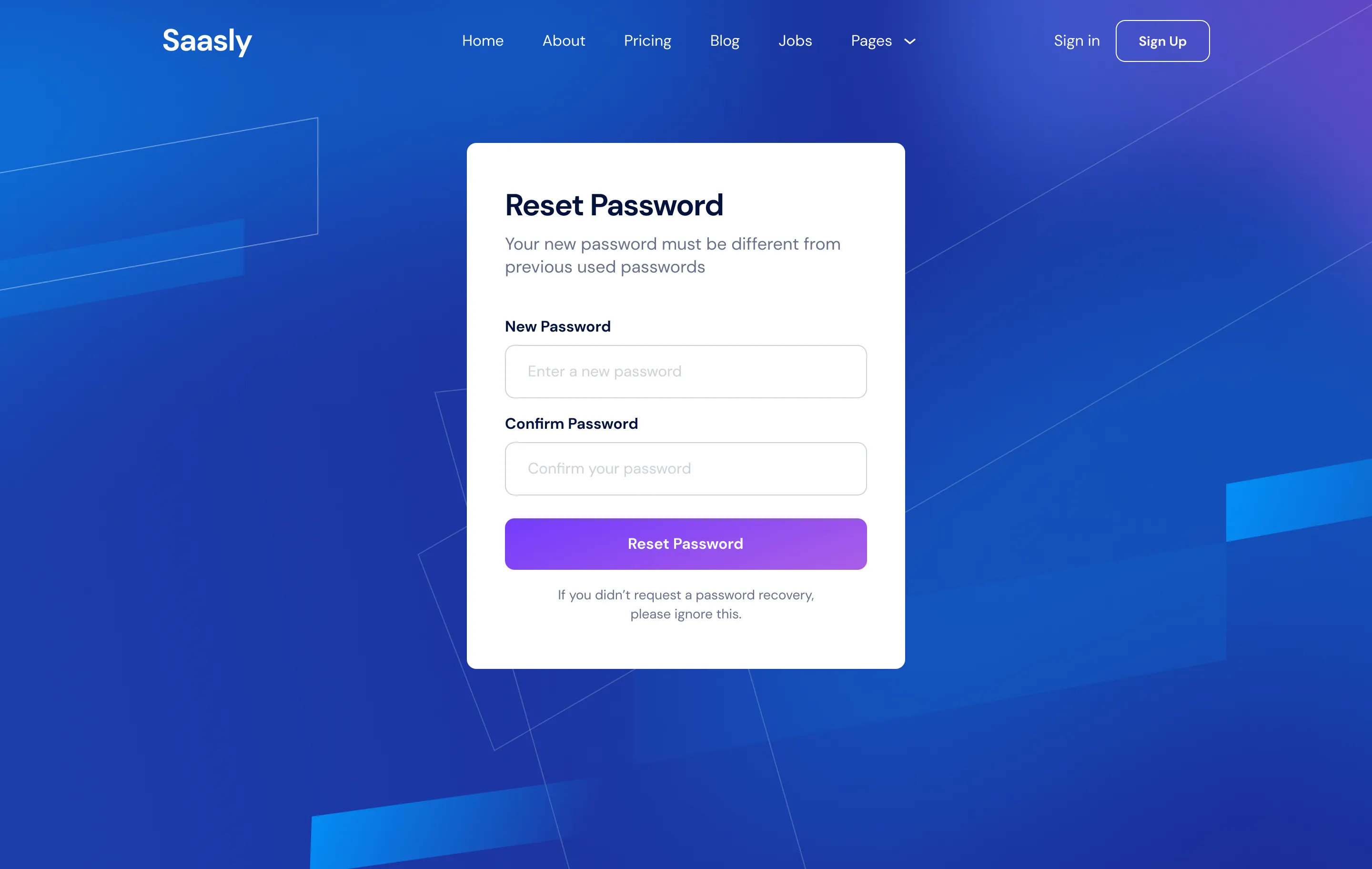 Preview Reset Password - Tech \x26 SaaS Webflow Template