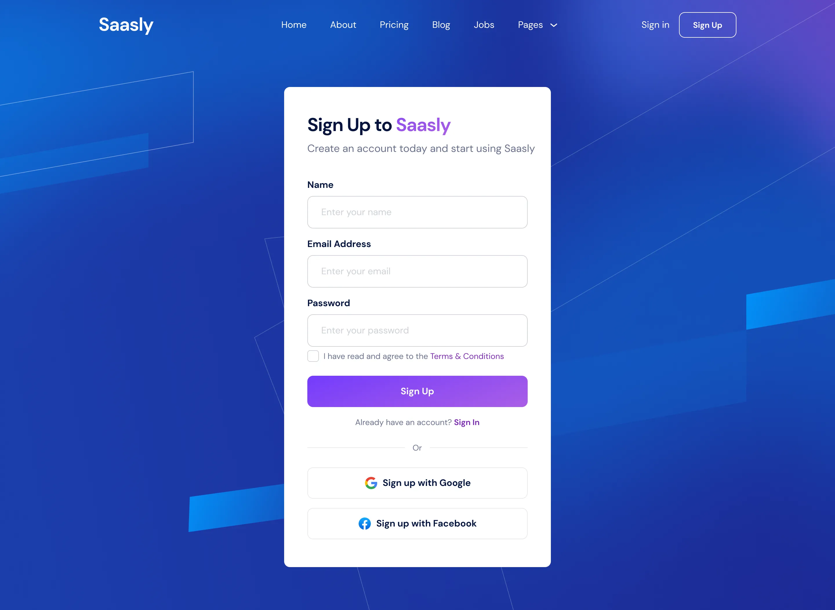 Preview Sign Up - Tech \x26 SaaS Webflow Template